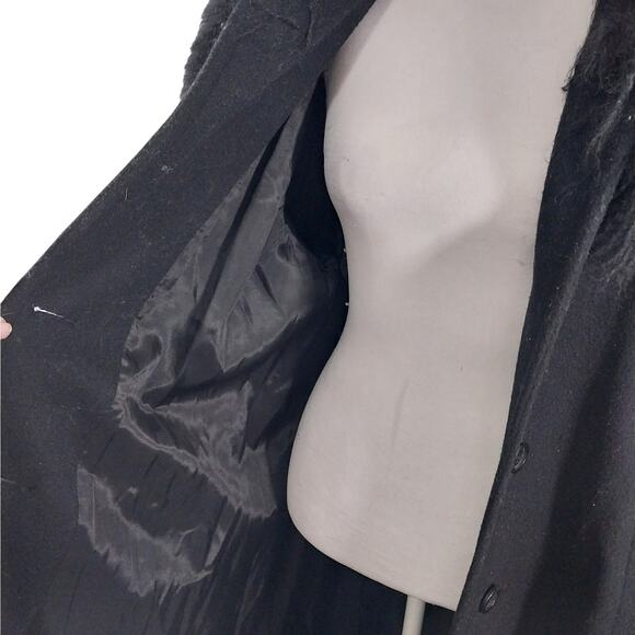 ASHLEY STEWART! STUNNING BLACK FULL LENGTH ALPACA TRIMMED DRESS COAT! SZ 1X - Picture 7 of 12